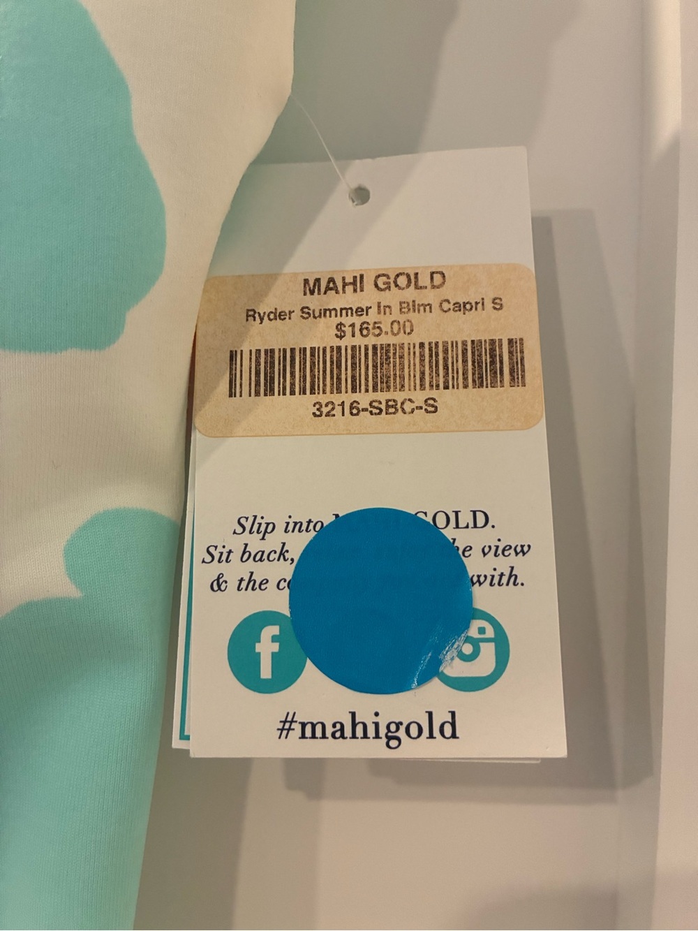 MAHI GOLD Mini Dress in Aqua and White